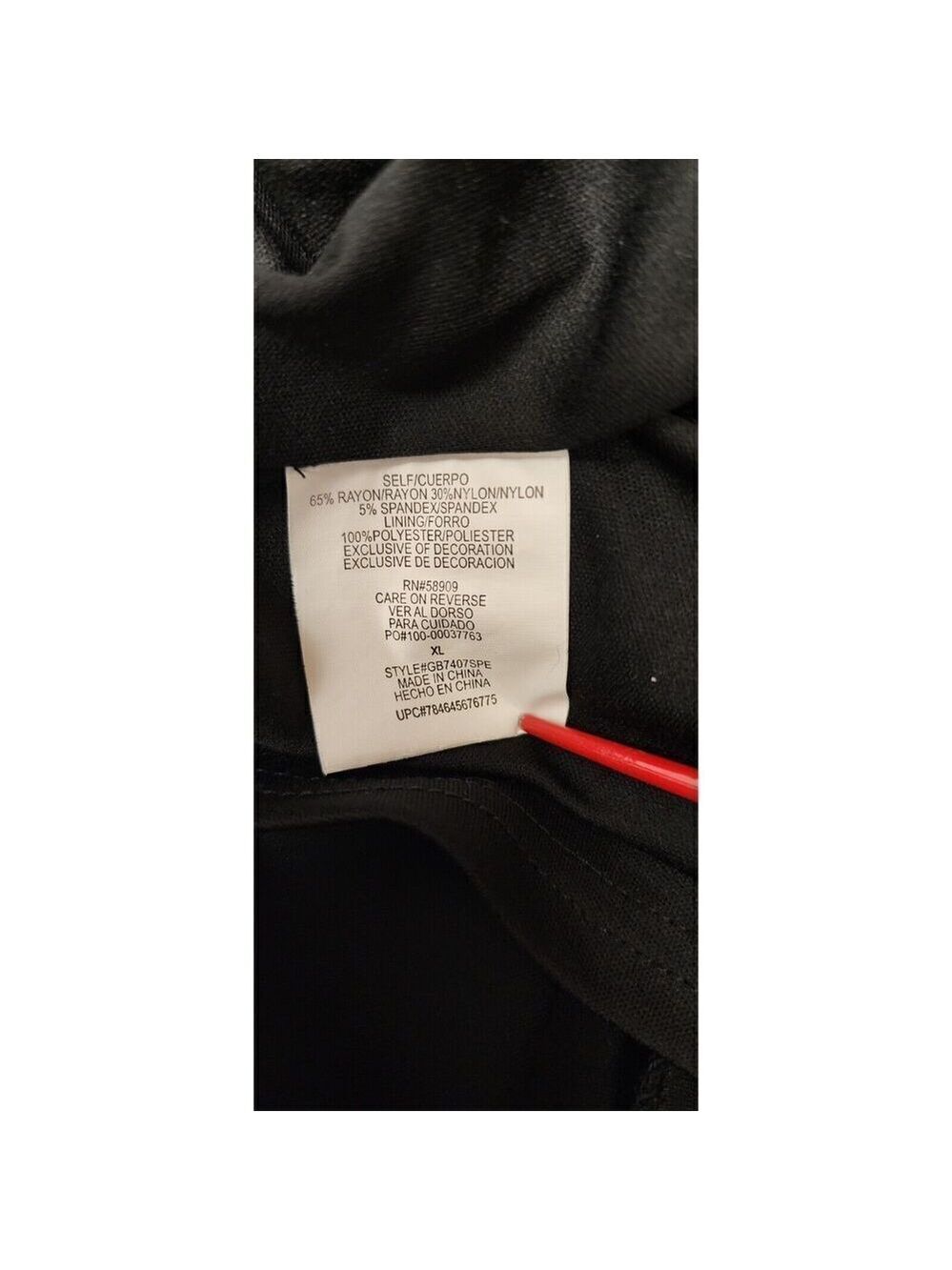 GB Black Bodycon Dress With V-Neck and Cut Out Sides Size XL Front Slit Juniors - Picture 6 of 6